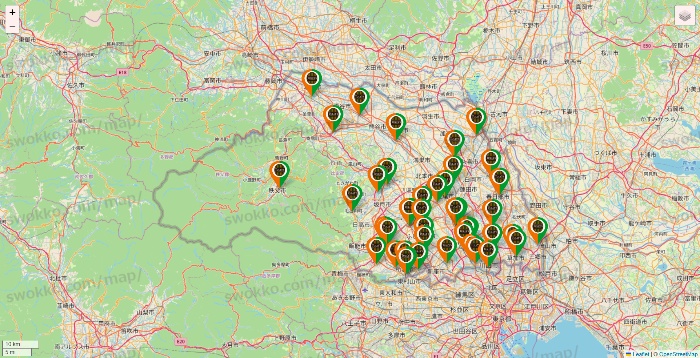 埼玉県のタリーズの店舗地図