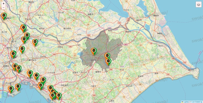 千葉県のタリーズの店舗地図