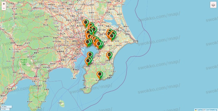 千葉県のタリーズの店舗地図