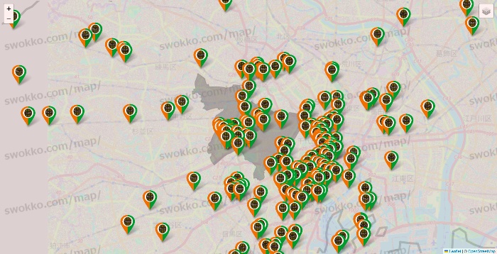 東京都のタリーズの店舗地図