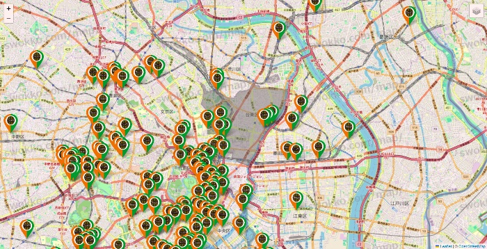 東京都のタリーズの店舗地図