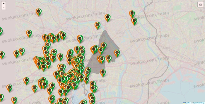 東京都のタリーズの店舗地図