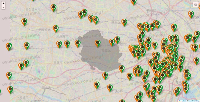 東京都のタリーズの店舗地図