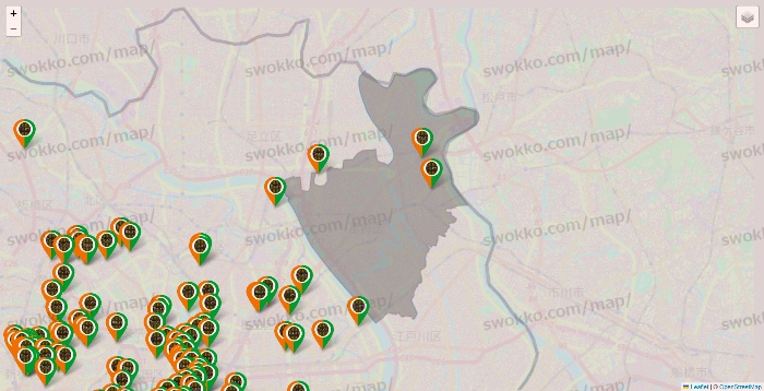 東京都のタリーズの店舗地図