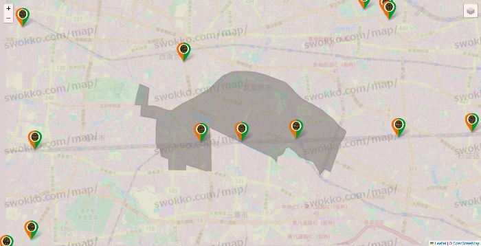東京都のタリーズの店舗地図