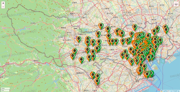 東京都のタリーズの店舗地図