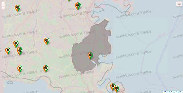 神奈川県のタリーズの店舗地図