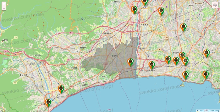 神奈川県のタリーズの店舗地図