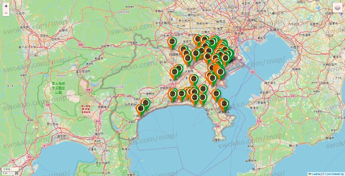 神奈川県のタリーズの店舗地図