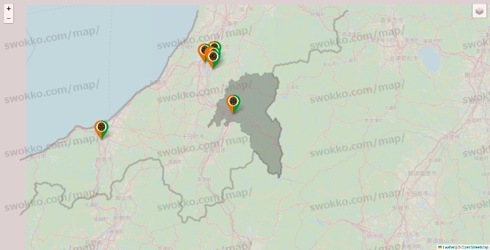 新潟県のタリーズの店舗地図
