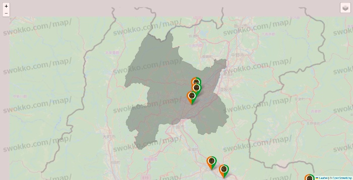 長野県のタリーズの店舗地図