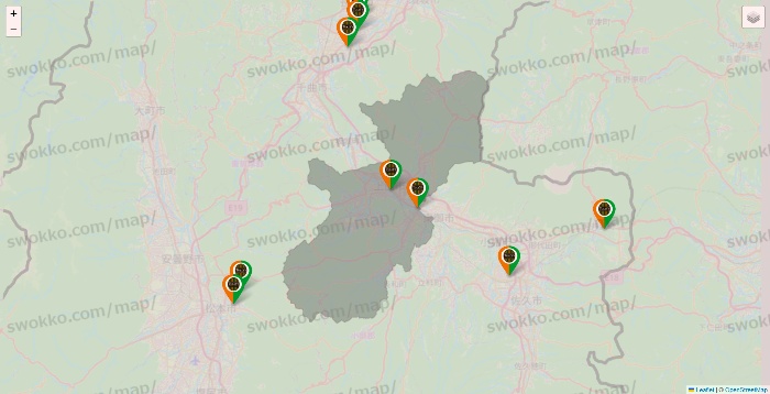 長野県のタリーズの店舗地図