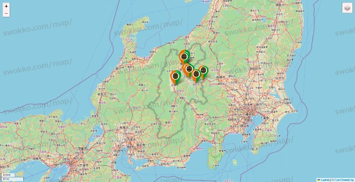 長野県のタリーズの店舗地図