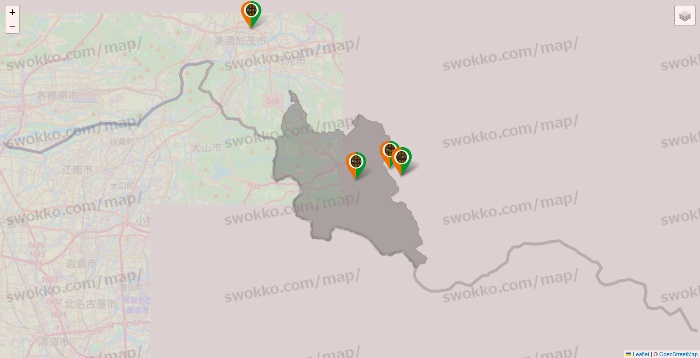 岐阜県のタリーズの店舗地図