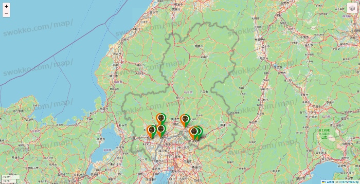 岐阜県のタリーズの店舗地図