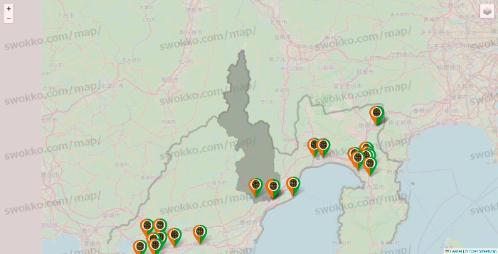 静岡県のタリーズの店舗地図
