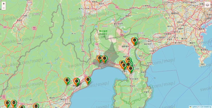 静岡県のタリーズの店舗地図