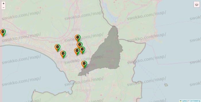 静岡県のタリーズの店舗地図