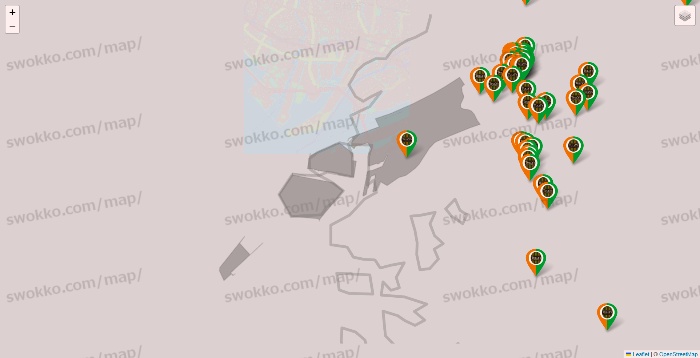 大阪府のタリーズの店舗地図