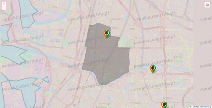大阪府のタリーズの店舗地図