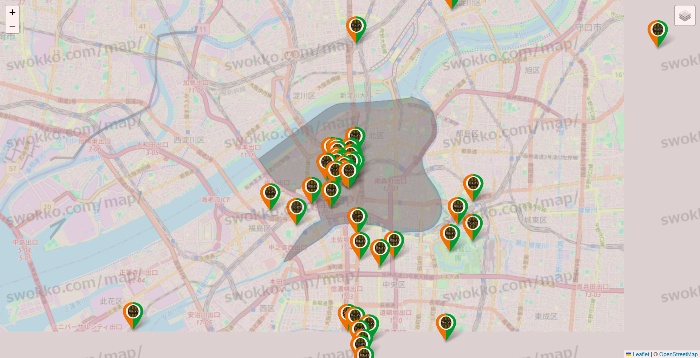 大阪府のタリーズの店舗地図