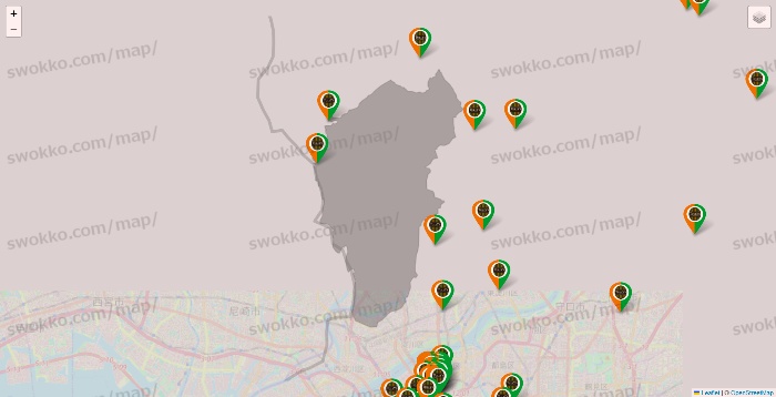 大阪府のタリーズの店舗地図