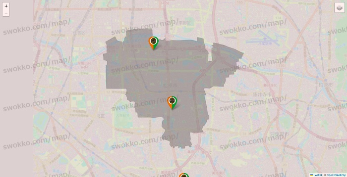 大阪府のタリーズの店舗地図