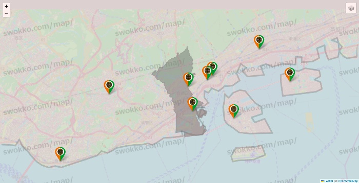 兵庫県のタリーズの店舗地図