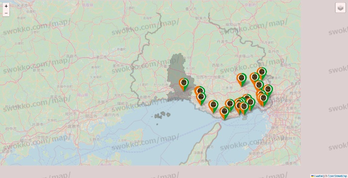 兵庫県のタリーズの店舗地図