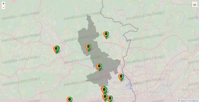 兵庫県のタリーズの店舗地図
