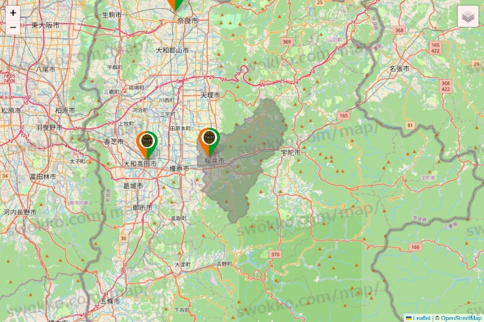 奈良県のタリーズの店舗地図