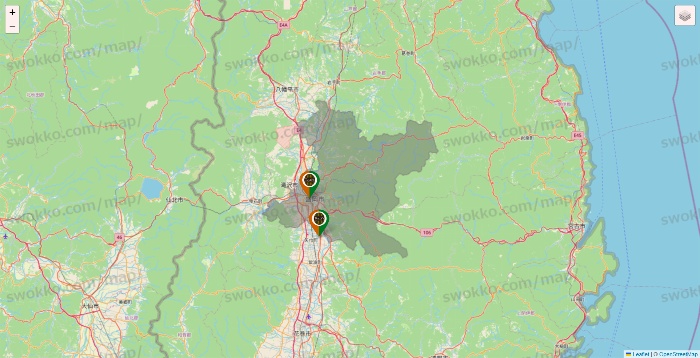 岩手県のタリーズの店舗地図