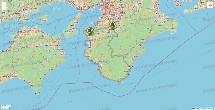 和歌山県のタリーズの店舗地図