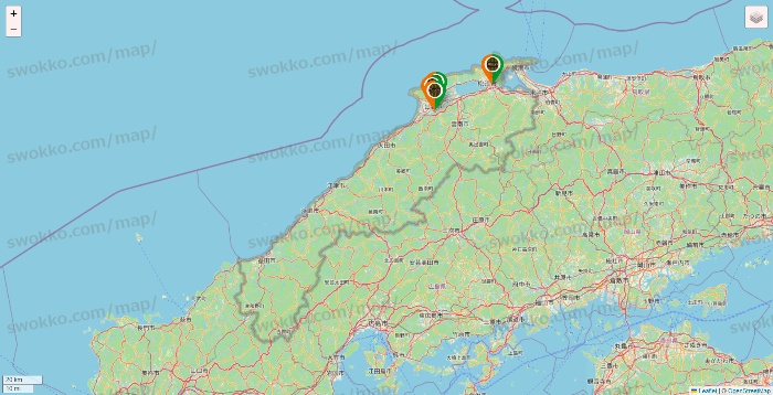 島根県のタリーズの店舗地図