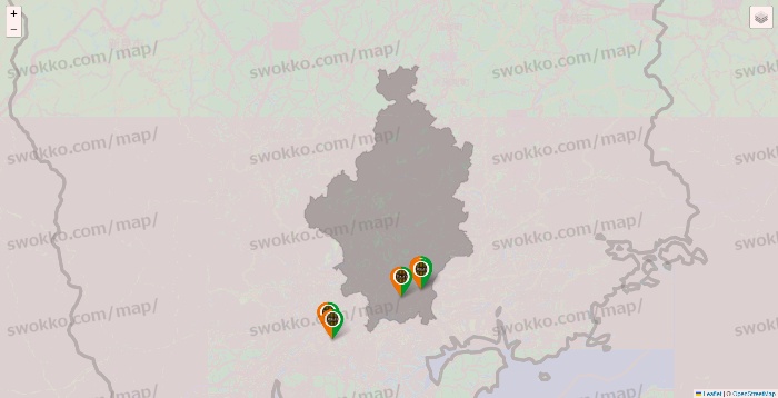 岡山県のタリーズの店舗地図