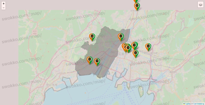 広島県のタリーズの店舗地図