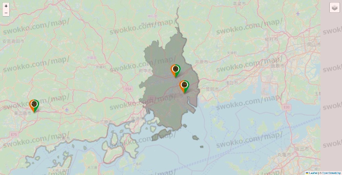 広島県のタリーズの店舗地図