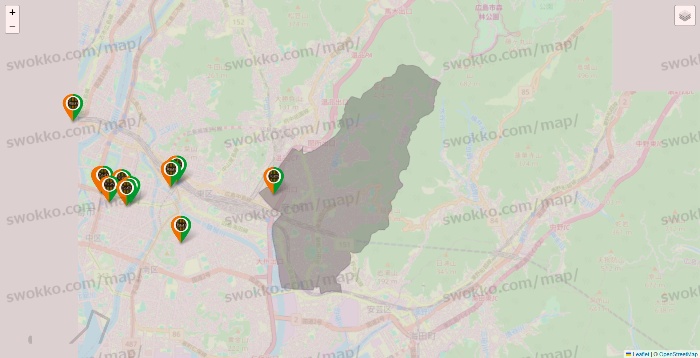 広島県のタリーズの店舗地図