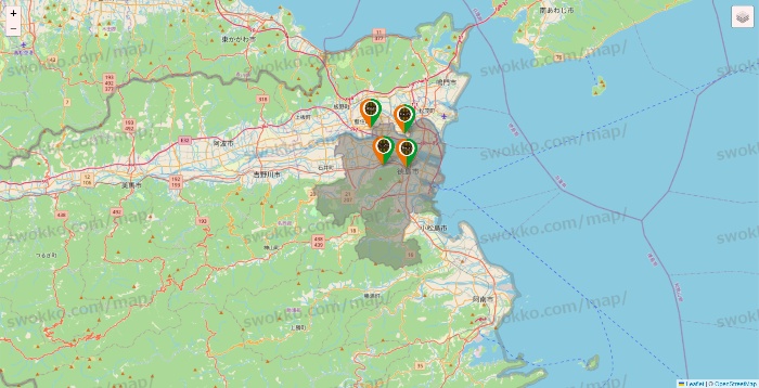 徳島県のタリーズの店舗地図