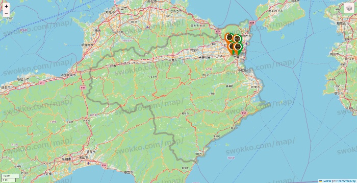 徳島県のタリーズの店舗地図