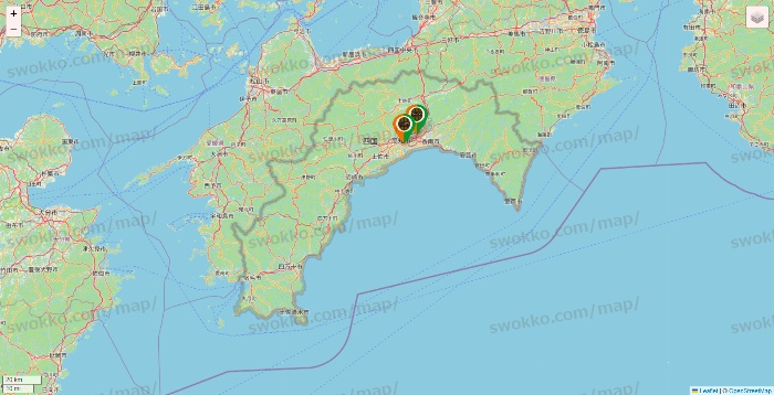 高知県のタリーズの店舗地図