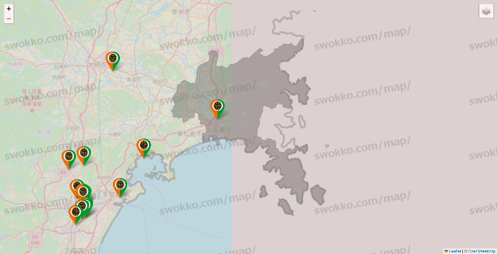 宮城県のタリーズの店舗地図