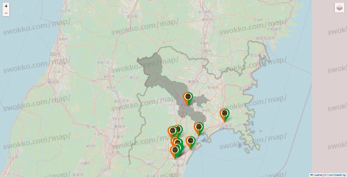 宮城県のタリーズの店舗地図