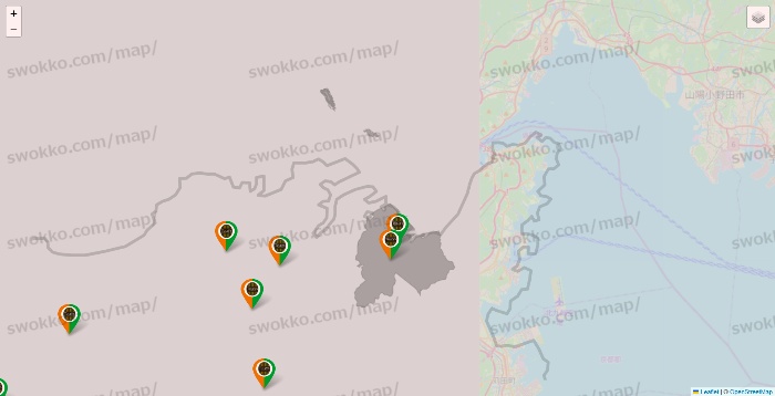 福岡県のタリーズの店舗地図