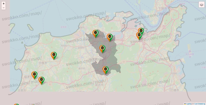 福岡県のタリーズの店舗地図