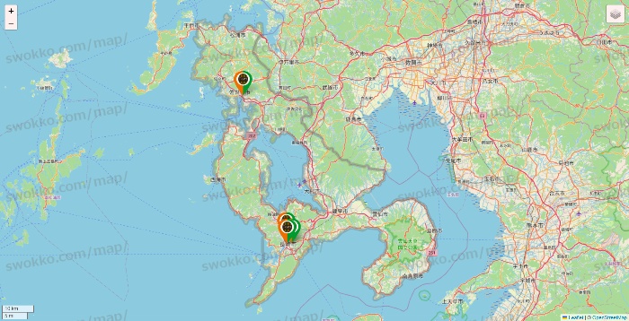長崎県のタリーズの店舗地図