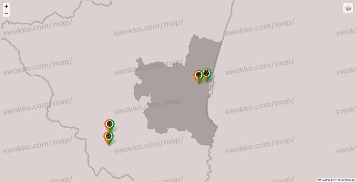 宮崎県のタリーズの店舗地図