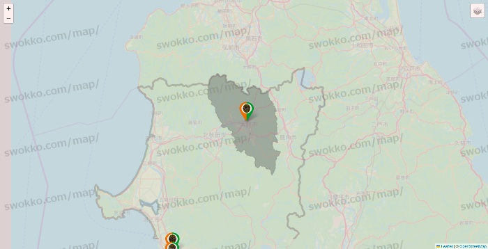 秋田県のタリーズの店舗地図