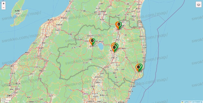 福島県のタリーズの店舗地図
