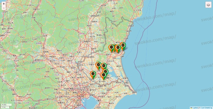 茨城県のタリーズの店舗地図
